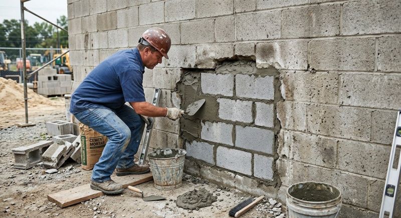 Cinder Block Wall Repair in Port Charlotte, FL